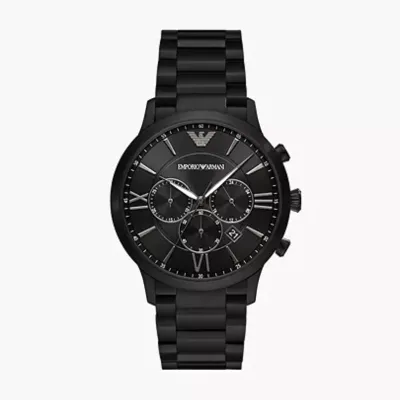 Emporio Armani Chronograph Black Stainless Steel Watch